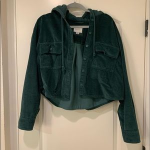 AE Green Corduroy Cropped Jacket
